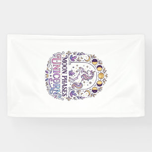 Banderoles Chemise Licorne Phases de Lune Licorne Fond Blanc