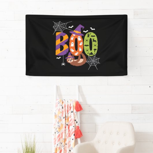 Banderoles Chemise T Essentielle Halloween Sloth Boo Lazy (En situation)