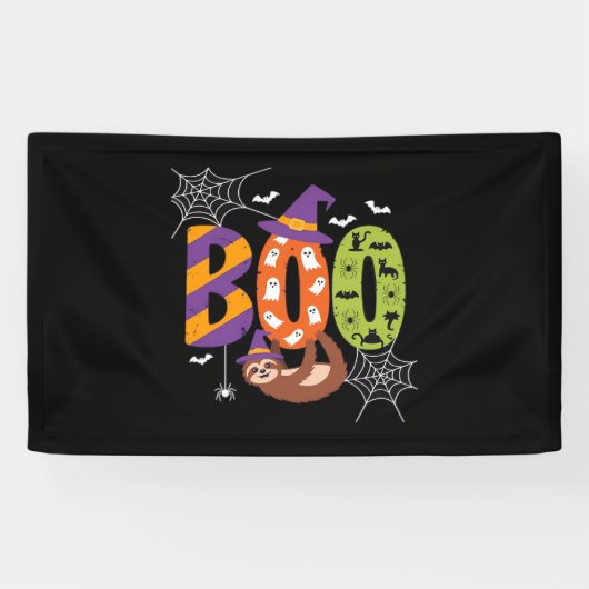 Banderoles Chemise T Essentielle Halloween Sloth Boo Lazy (Horizontal)