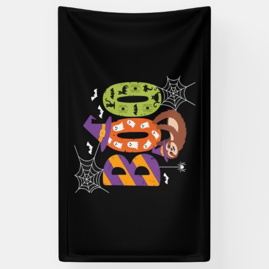 Banderoles Chemise T Essentielle Halloween Sloth Boo Lazy (Vertical)