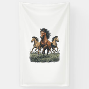 Banderoles Chemise vectorielle occidentale de chevaux sauvage