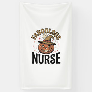 Banderoles Chemise vintage citrouille d'Halloween d'infirmièr