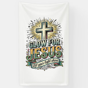 Banderoles Chemise vintage de croix chrétienne Glow For Jesus