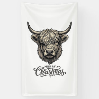 Banderoles Chemise vintage Joyeux Noël Vache Highland_1