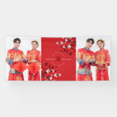 Banderoles Cherry Blossoms & Double Bonheur Mariage chinois (Horizontal)