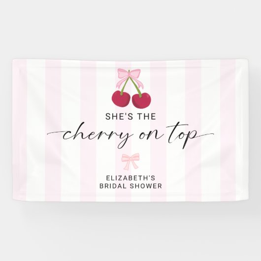 Banderoles Cherry On Top Enterrement de Vie de Jeune Fille Co (Horizontal)