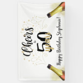 Banderoles CHERS D'Anniversaire À # ANNÉES Black Gold Script (Vertical)