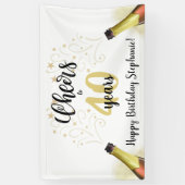Banderoles CHERS D'Anniversaire À # ANNÉES Black Gold Script (Vertical)