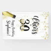 Banderoles CHERS D'Anniversaire À # ANNÉES Black Gold Script (Horizontal)