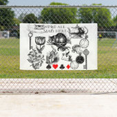 Banderoles Cheshire Chat classique alice au merveilleux fou (En situation)