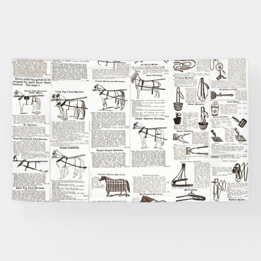 Banderoles Cheval Antique Publicité Journal Art (Horizontal)