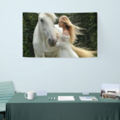 Banderoles Cheval blanc et fille (Salon professionnel)