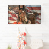 Banderoles Cheval Rustic Barne drapeau américain (En situation)