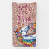 Banderoles Cheval Whimsical Rainbow Floral Equestriday (Verticale)