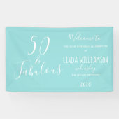 Banderoles Chic 50 Fabuleux bleu 50e anniversaire (Horizontal)