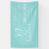 Banderoles Chic 50 Fabuleux bleu 50e anniversaire (Vertical)