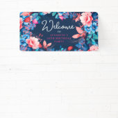 Banderoles Chic Aquarelle Floral 30e Anniversaire Marine Bleu (Insitu)