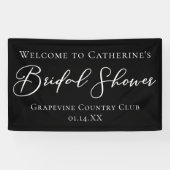 Banderoles Chic Black Bridal Shower Personalized Welcome (Horizontal)