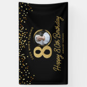 Banderoles Chic Black Gold 80th Birthday Party Photo personna (Vertical)