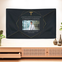 Chic Black Gold Médicale School Photo Graduation