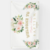Banderoles Chic Blush Flowers Girl Baptism Croix Affiche de b (Vertical)