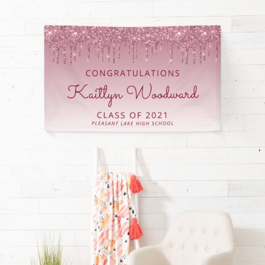 Banderoles Chic Bourgogne Parties scintillant Dérivé (En situation)