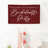 Banderoles Chic Burgundy Bachelorette Party Personalized (En situation)