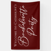 Banderoles Chic Burgundy Bachelorette Party Personalized (Vertical)