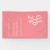 Banderoles Chic Calligraphie Pink Rehearer Dîner Bienvenue (Horizontal)