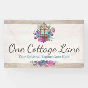 Banderoles Chic Campagnard Rustique Fleurs Cabine Aquarelle B