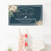 Banderoles Chic Elegant Ivory & Blush Floral Graduation (En situation)