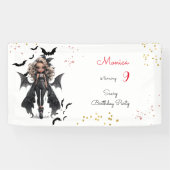 Banderoles Chic glam gothique effrayant fille fête d'annivers (Horizontal)