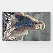 Banderoles Chic Graduate Photo White Typography Overlay Party (Horizontal)