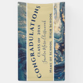 Banderoles Chic Graduation Blue Marble Swirl Parties scintill (Vertical)