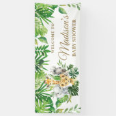 Banderoles Chic Jungle Animaux Baby shower de verdure fond (Vertical)