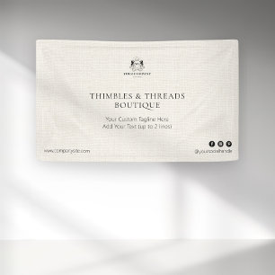 Banderoles Chic Linen Simple Business Logo Événement Marketin