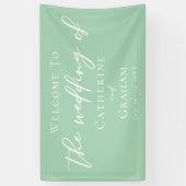 Banderoles Chic Mint Green Typographie Blanc Mariage de print (Vertical)