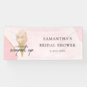 Banderoles Chic moderne aquarelle glace Fête des mariées crèm (Horizontal)