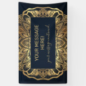 Banderoles Chic Moderne Marine Blue Gold Mandala (Vertical)