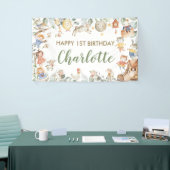 Banderoles Chic Nursery Rhyme Verdure Anniversaire Contexte (Salon professionnel)