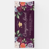 Banderoles Chic Peonies Rose Floral Graduate Party (Vertical)