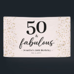 Banderoles Chic Pink 50 et Fabulous 50th Birthday<br><div class="desc">Faites de votre 50e anniversaire un moment inoubliable avec notre élégante bannière de fête 50 et Fabulous! Doté d'une citation "50 and Fabulous", de faux accents d'or et d'un arrière - plan rose chic, ce design sophistiqué ajoute un mélange parfait de style et de plaisir à votre célébration d'étape. Votre...</div>