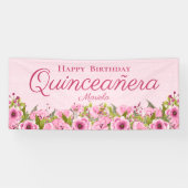 Banderoles Chic Pink Texté Pink Pies Quinceañera B (Horizontal)