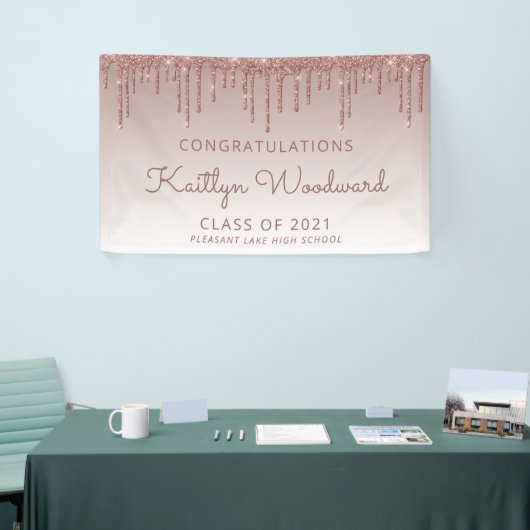 Banderoles Chic Rose Gold Parties scintillant Dérivé (Salon professionnel)