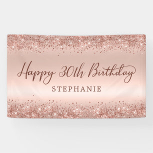 Banderoles Chic Rose Gold Parties scintillant Joyeux 30e anni