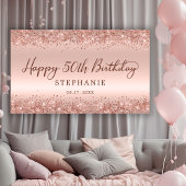 Banderoles Chic Rose Gold Parties scintillant Joyeux 50e anni