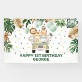 Banderoles Chic Safari Jungle Animaux Blush Floral Baby Girl (Horizontal)