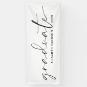 Banderoles Chic Script Blanc Diplôme (Vertical)