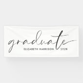Banderoles Chic Script Blanc Diplôme (Horizontal)