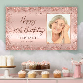 Banderoles Chic Script Rose Gold Parties scintillant Photo 80